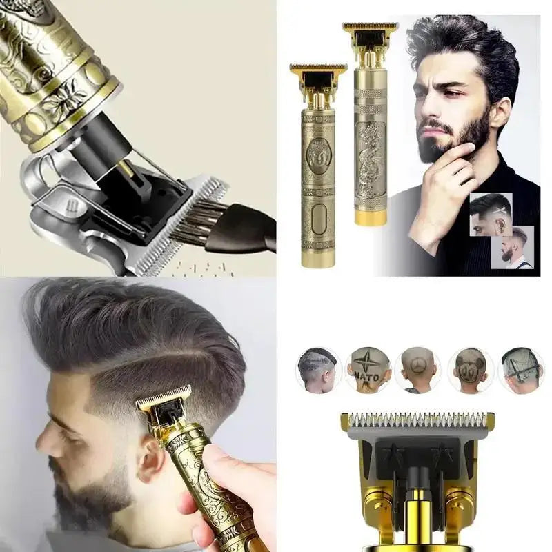 Máquina de corte de cabelo masculina com design aleatório elétrica profissional.