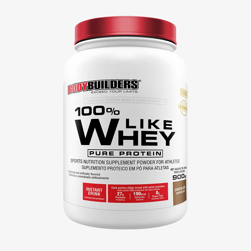 Whey Protein 100% LIKE WHEY PURE PROTEIN 900g - Suplemento em pó para fisiculturistas e academia.