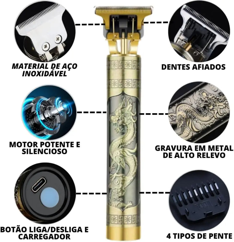 Máquina de corte de cabelo masculina com design aleatório elétrica profissional.