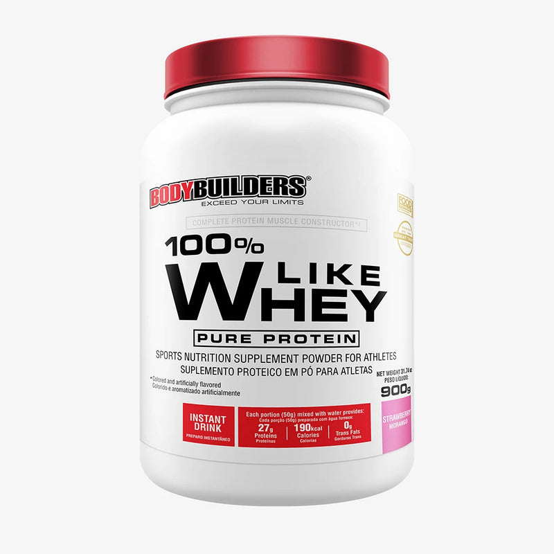 Whey Protein 100% LIKE WHEY PURE PROTEIN 900g - Suplemento em pó para fisiculturistas e academia.