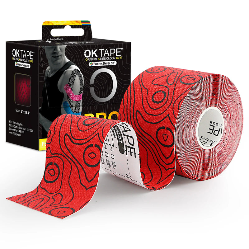 Fita OK TAPE PRO para cinesiologia, corte livre, respirável, à prova d'água, elástico atlético, látex, fitness, academia, alívio da dor, 5 cm x 5 m