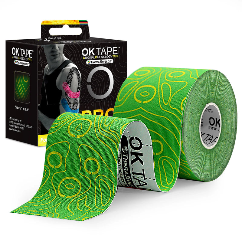 Fita OK TAPE PRO para cinesiologia, corte livre, respirável, à prova d'água, elástico atlético, látex, fitness, academia, alívio da dor, 5 cm x 5 m