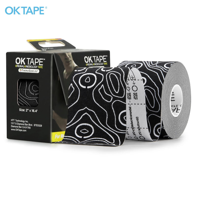 Fita OK TAPE PRO para cinesiologia, corte livre, respirável, à prova d'água, elástico atlético, látex, fitness, academia, alívio da dor, 5 cm x 5 m