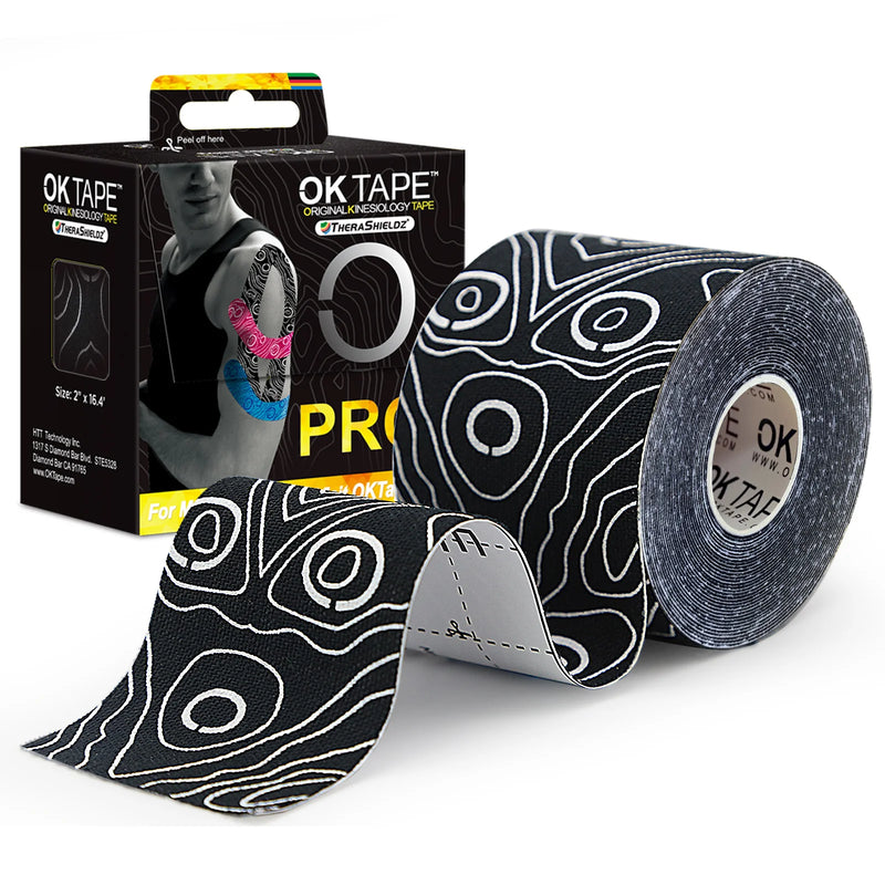 Fita OK TAPE PRO para cinesiologia, corte livre, respirável, à prova d'água, elástico atlético, látex, fitness, academia, alívio da dor, 5 cm x 5 m