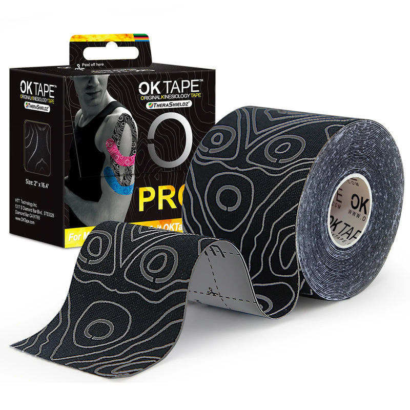 Fita OK TAPE PRO para cinesiologia, corte livre, respirável, à prova d'água, elástico atlético, látex, fitness, academia, alívio da dor, 5 cm x 5 m