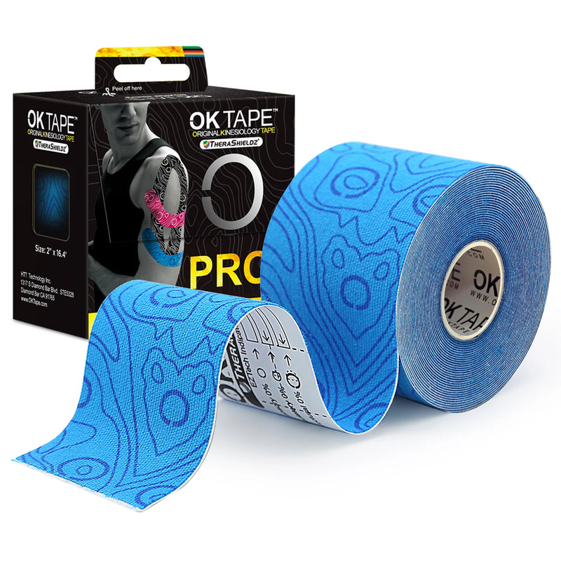 Fita OK TAPE PRO para cinesiologia, corte livre, respirável, à prova d'água, elástico atlético, látex, fitness, academia, alívio da dor, 5 cm x 5 m